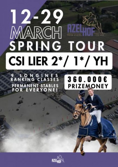 3 WEEKS OUTDOOR SPRINGTOUR CSI2*1*YH WITH 9 RANKINGCLASSES